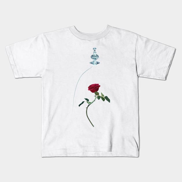 beauty and the beast rose Kids T-Shirt by daidai